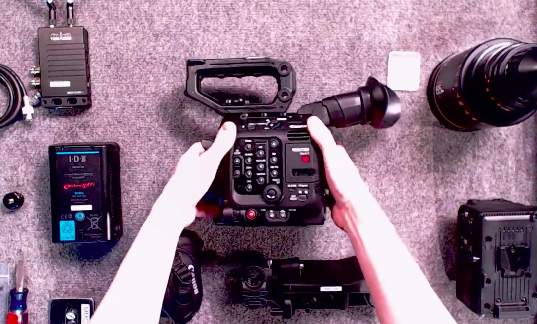 Mike assembles a Canon C500 Mark II with an Atlas Orion Anamorphic lens.